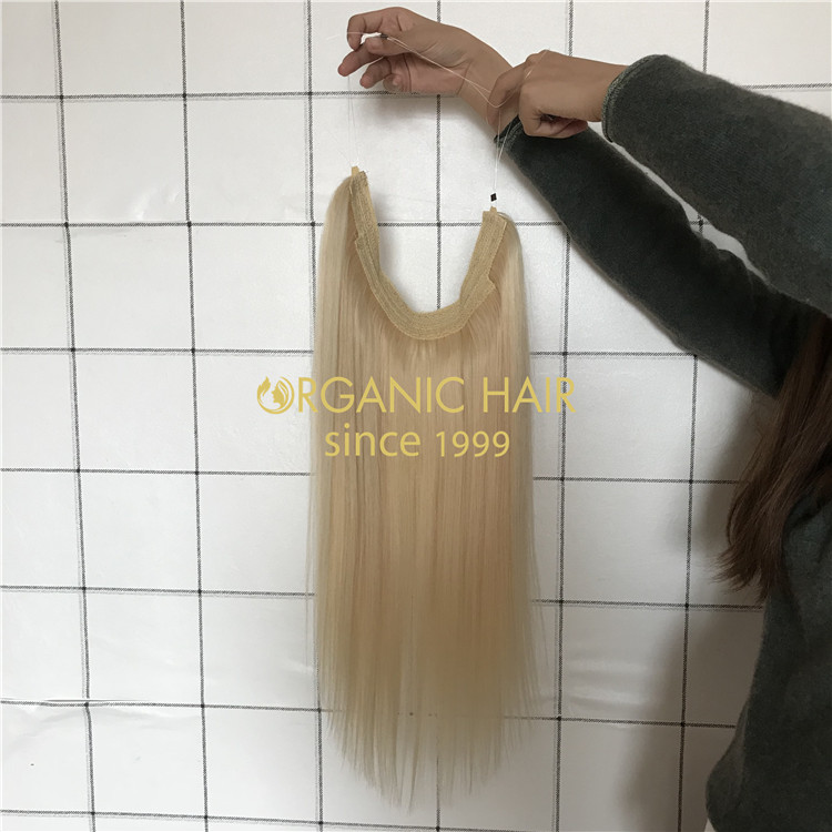 Premium human hair #60 halo hair extensions H151